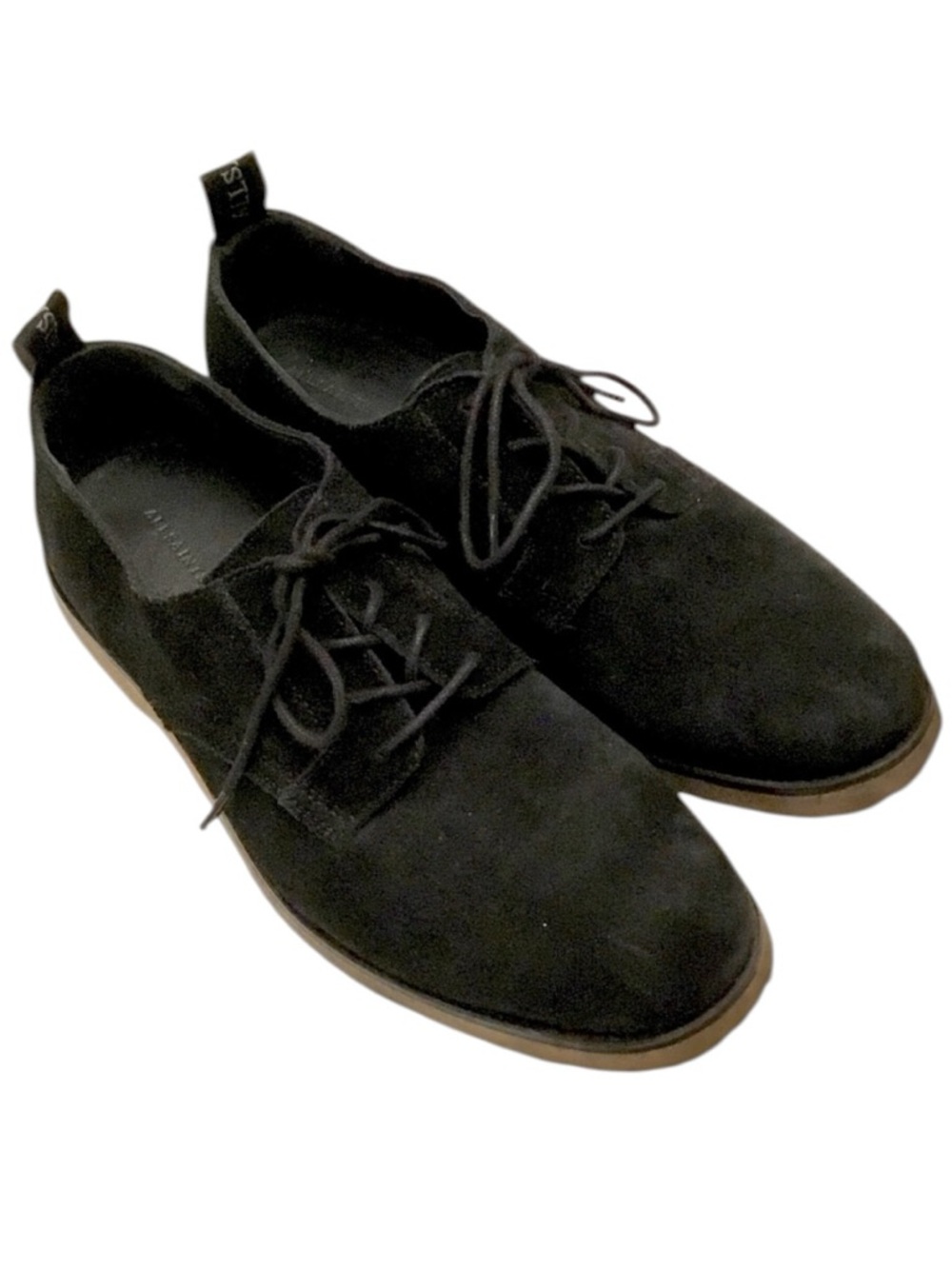 All Saints LEIGH Black Suede Oxford Lace-up Crepe Sole Shoes Size: EU 40/ US 7